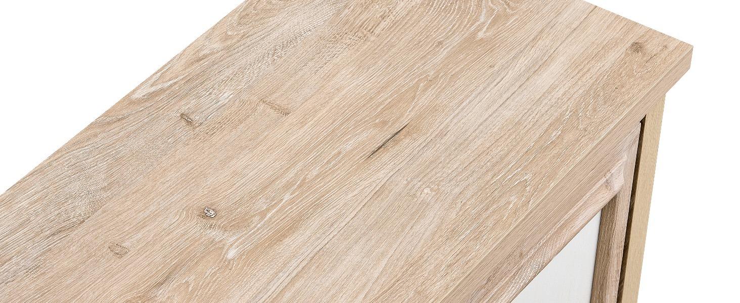 Yechen 63" Vintage Farmhouse Sideboard Buffet Cabinet with 3D Decorative Doors | Light Oak Wood Credenza with Sturdy Frame & Antique Handles | for Living Room, Kitchen, Entryway