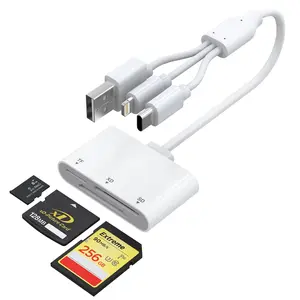 XD Card Reader, SD Card Reader for iPhone, 3 in 1 SD/TF/XD Card Reader Adapter for iPhone/USB C Device, Lightning+USB A+USB C XD Picture Card Adapter for iPhone 17/16/15/14/iPad/PC/Android