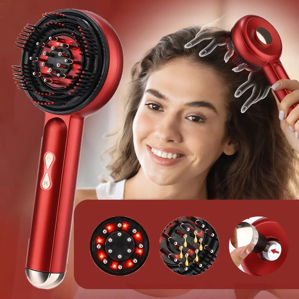 Electric Hair Scalp Massager, Rechargeable Scalp Massagers, 3 Modes Head Scratcher Shiatsu Massage Brush, Hair Oil Applicator with 6ml Liquid Tank, Wireless Hair Care Comb for Women & Men