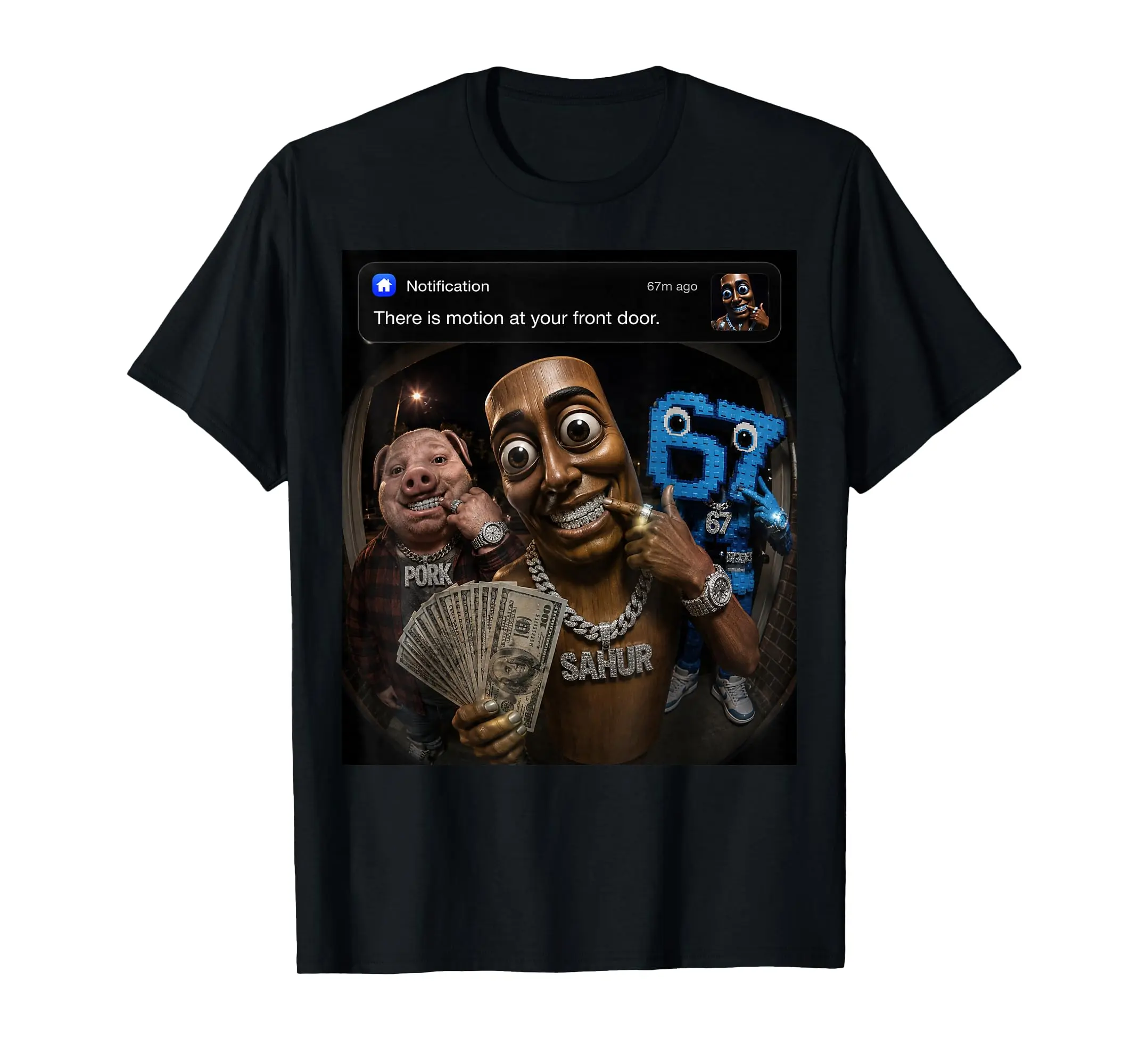 John Pork Tung Tung Tung Sahur 67 Meme Funny Brainrot T-Shirt