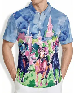 Watercolor Racing Horse Polo Shirt, Comfortable, Stylish Great for Casual Wear