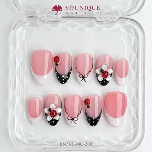 Younique Nails 2026 | 10PCS 100% Handmade Press-On Nails | Reusable Colorful Art acrylic stylish 3D