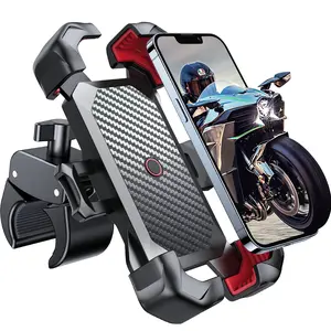 Motorcycle Phone Mount, [1s Auto Lock][100mph Military Anti-Shake] Bike Phone Holder for Bicycle, [10s Quick Install] Handlebar Phone Mount, Compatible with iPhone, Samsung, All Cell Phone