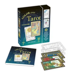Tarot Card Decks Coloring Kit - Includes a Full Deck of Specially Commissioned Tarot Cards, Coloring Sheets, and a 64-Page Illustrated Book