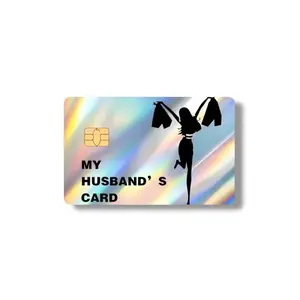My Husband's Card Credit Card Sticker Holographic Debit Card Skin Cover with Unique Design and Text
