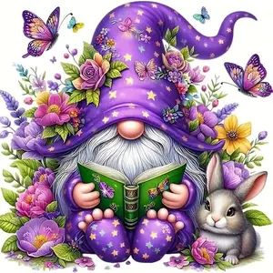 Cartoon Style Gnome Pattern DIY Diamond Arts Colorful Painting Kit without Frame, DIY 5D Diamond Arts Colorful Painting Kit, Wall Art Decor for Home, Diamond Painting Kits, Handicraft