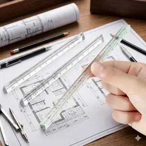 Precision Geometric Triangle Ruler Set for Students, Ins Style Transparent Acrylic Drawing Tools, Eco-Friendly Shatterproof Engineering Drafting Supplies, Portable Multifunctional Geometry Measurement Kit for Study Home Office Math Exam Preparation