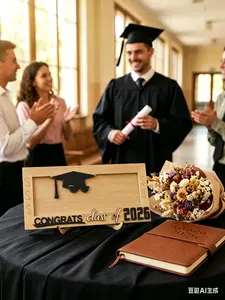 2026 Graduation Wooden Money Holder Gift Box, Unique Cash Gift for Class of 2026 Seniors (Festive Party Supplies)