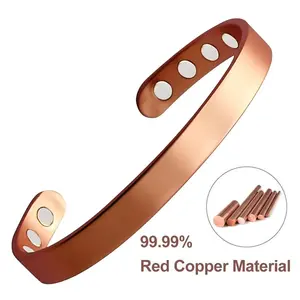 Adjustable Copper Magnetic Therapy Bracelet – Pain Relief & Arthritis Support – Lightweight Healing Energy Bangle for Men & Women