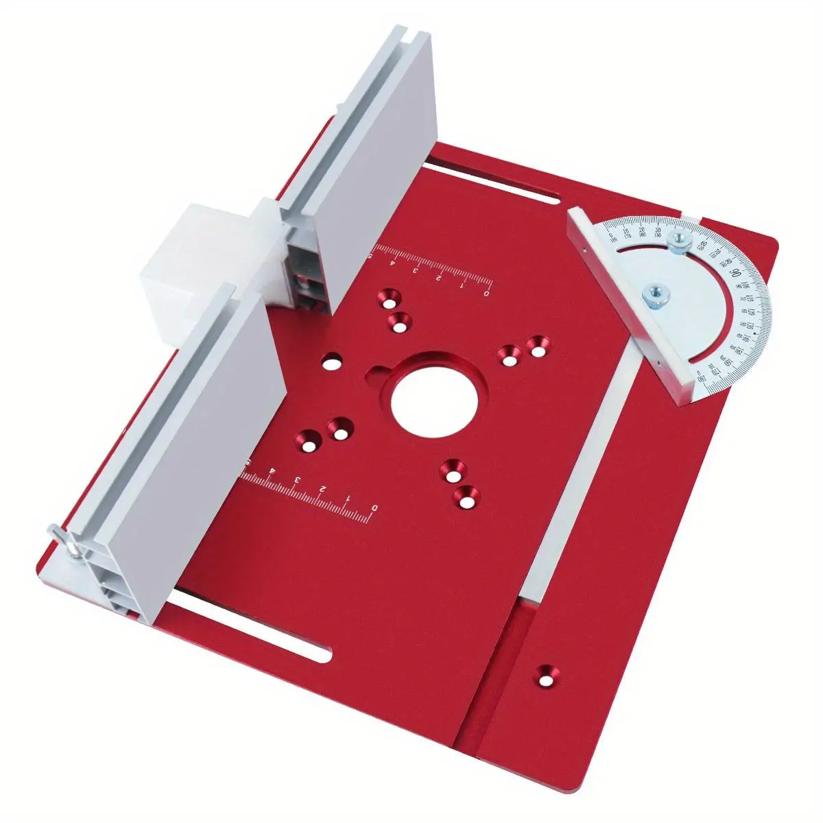 Aluminum Router Table Insert Plate, Woodworking Trimmer Electric Wood Milling Cutting Flip Plate with Miter Gauge, Power Tool Accessories, Screw Mountable, Hardware