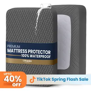 Waterproof Mattress Protector , Premium 3D Air Soft Fabric Mattress Cover, Fits 15 Inches Deep, Breathable, Fitted Style with Stretchable Pockets