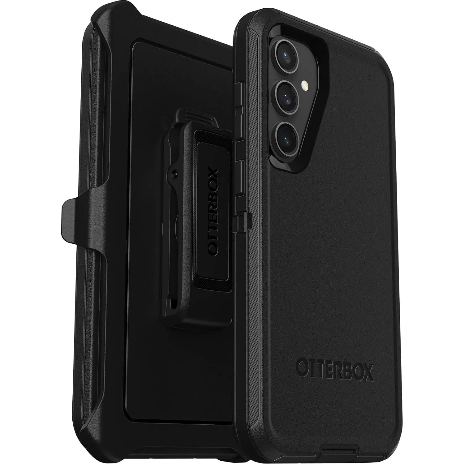 OtterBox Defender Series Case for Samsung Galaxy S23 FE - Black Rugged Heavy Duty Shockproof Protective Phone Cover with Port Covers