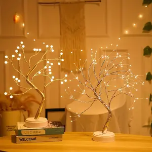 108 LED bonsai tree lights, height adjustable, button controlled, USB powered, energy-saving warm white, suitable for bedroom, living room, Christmas decorations, weddings, and festive decor
