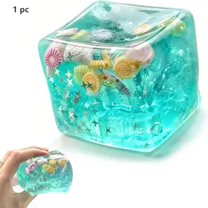 1 Count Block Cube Squishy, Ice Cube Squishies for Adults, Squishy Cube, Stress Relief Toy, Perfect for Relaxation and Fun