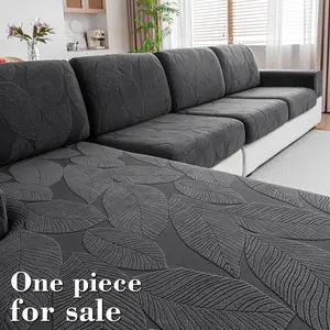 1 Count Leaf Pattern Elastic Sofa Cushion Cover, Modern Anti-Slip Washable Sofa Slipcover, Dustproof Sofa Slipcover, Living Room Couch Slipcover for L-Shaped and 1-4-Seat Sofas