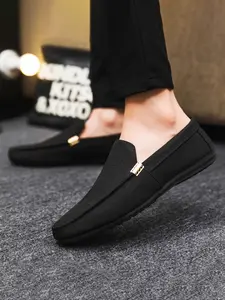 Men's Slip-On Indoor Casual Shoes, Breathable Fabric, Soft Rubber Sole, Perfect for Yoga & Home Comfort, Fashion Design