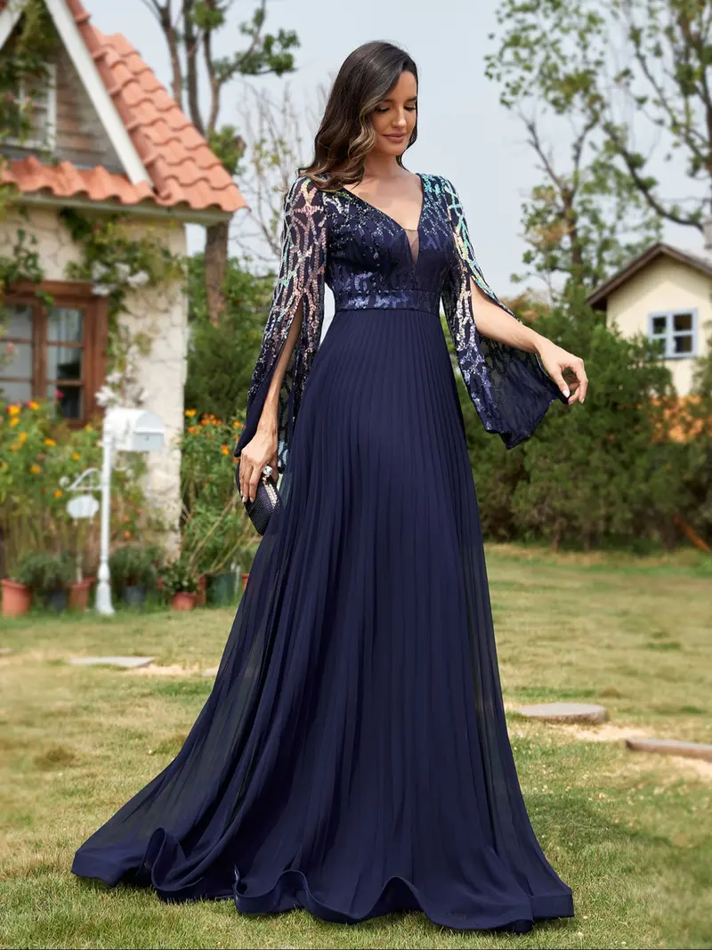 dark blue prom dress fitted - TikTok Shop