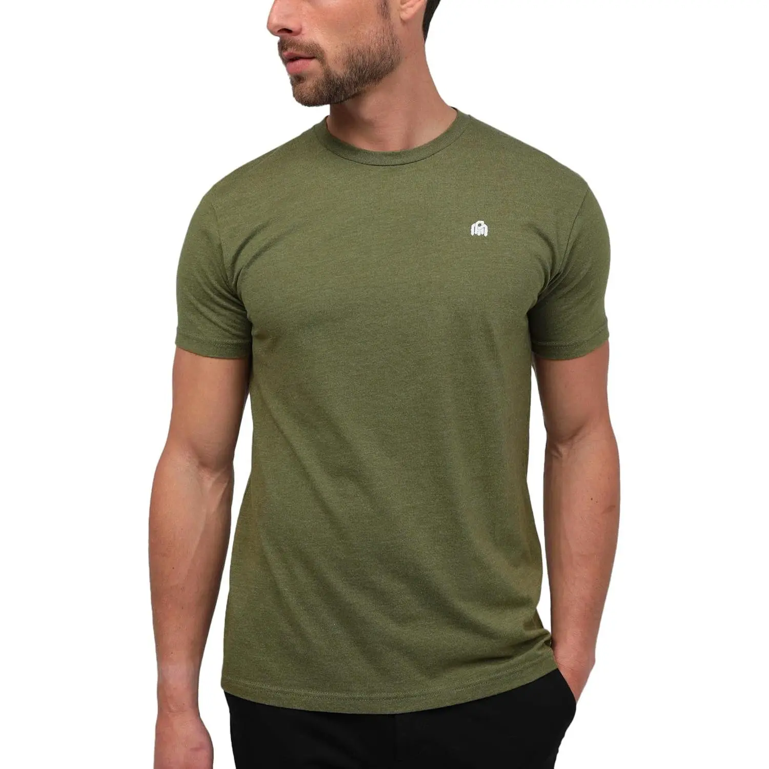 Mens T Shirt with Logo - Short Sleeve Crew Neck Soft Fitted Tees S - 4XL Fresh Classic Basic Tshirts