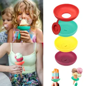 4-Pack Silicone Kids Popsicle Holder Set with Leak-Proof Drip Guard & Portable Carrying Case – Summer Popsicle Stand, Dishwasher Safe plastic tab