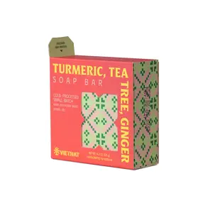 Turmeric Tea Tree & Ginger Calming Soap Bar - Triple Herbal Acne Cleanser, Sulfate-Free, High-Curcumin, 120g - Body Care - Cocoa