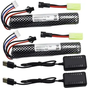 11.1V 2000mAH Li-ion 3S Rechargeable  Suitable for Air Soft Splatter Blaster / 183503 * 2