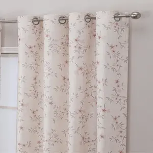 Fresh Farmhouse Style Floral Print Blackout Curtain, Light Blocking & Heat Insulation, Universal Fit for Bedroom & Living Room, Home Decoration Curtain