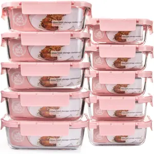 10 Pack Meal Prep Containers with Steam Vent Lids, VALVE Seal Glass Food Storage Containers with Silicone Air Release Vents