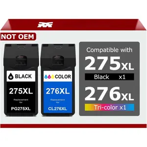 275XL 276XL Remanufactured Ink   for  275 and 276 XL PG-275XL CL-276XL Ink for  PIXMA TS3520 TS3522 TS3500 TR4720 TR4722 TR4700 Printers (1 Black, 1 Color Combo)