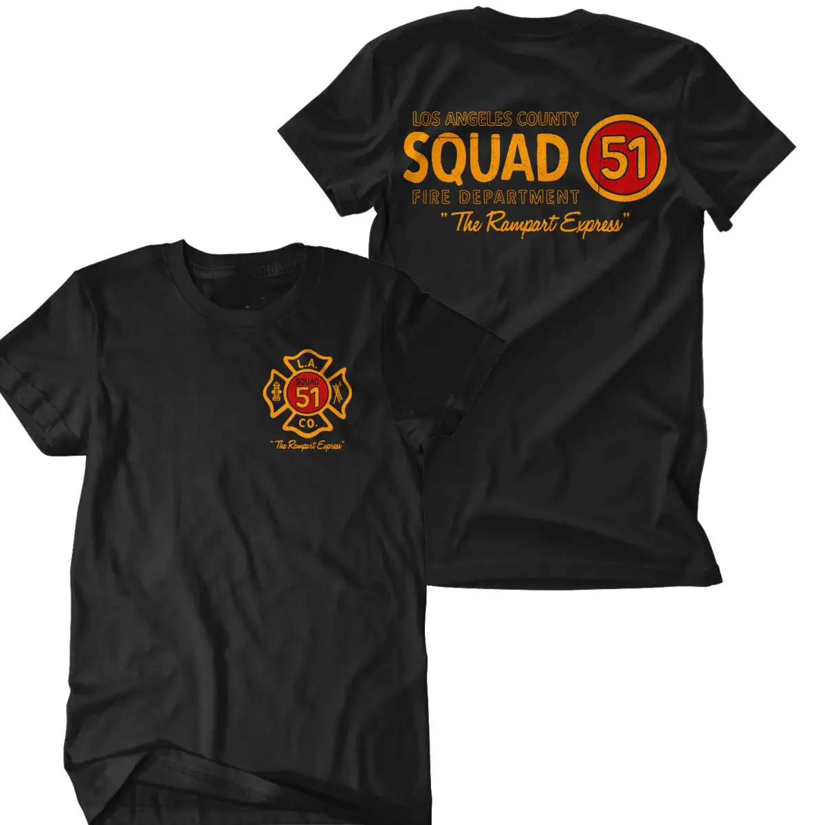 Los Angeles County Squad 51 Tee |   Vintage Fire Department Shirt - Heavy Cotton First Responder Gift For Firefighter Fans Unisex Cotton T-Shirt