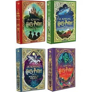 Harry Potter MinaLima + Interactive Illustrated Editions Set (4 Books) Hardcover – April 1, 2024