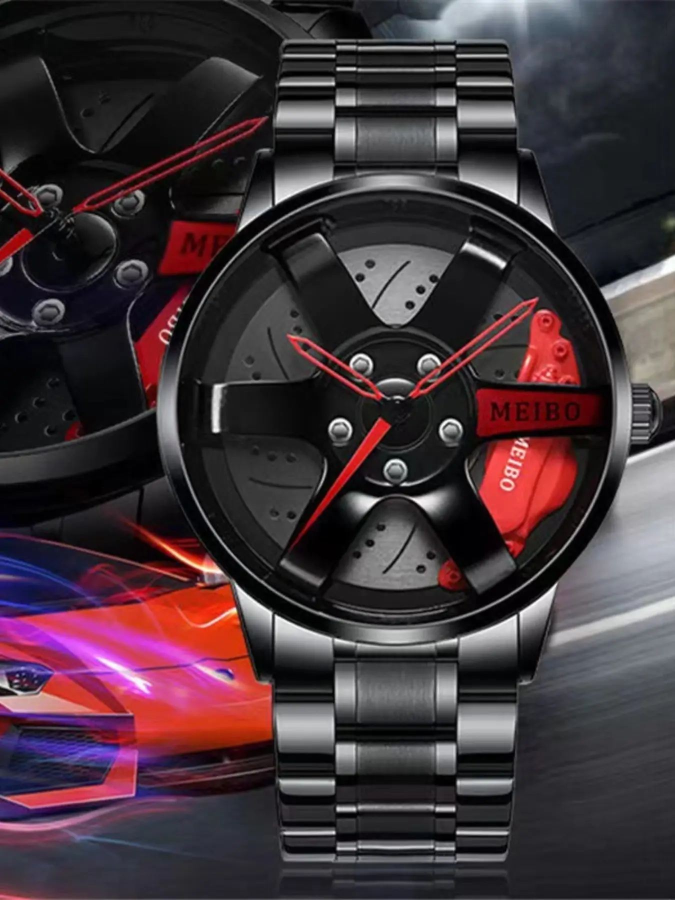 Fashion New Men's Watch Business Fashion Watch Vacuum Plated Wheel Style Quartz Analog Wristwatch Non-Mechanical Wristwatch, Stylish and Durable Timepiece Analog Quartz Watches