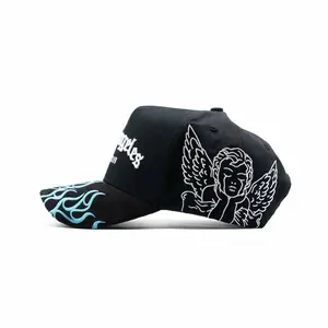 Sad Angels Blue Fire Cap- Viral TikTok Streetwear Trucker Hat