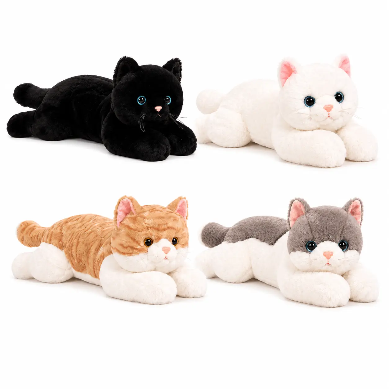 CHUBBYJOY Weighted White Cat Stuffed Animal, 20Inch 27Inch Microwave-Safe Cat Plush Pillow with Salt Heating Pad, Soft Fluffy PP Cotton Plush Toy, Cute Cat Stuffed Animal for Kids, Girls, Home Decor Gift