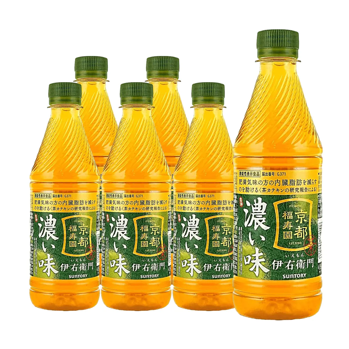 Suntory Iyemon Rich Green Tea 435ml x 6 Pack - 0 Sugar 0 Fat 0 Calorie, Supports Metabolism & Visceral Fat Reduction