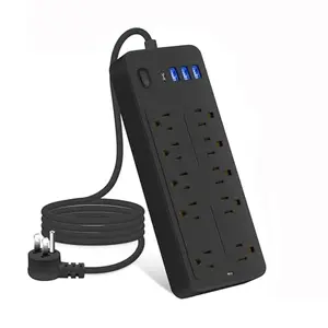 Surge Protector Power Strip with 8 AC Outlets & 3 USB Ports, 2000W Compact Flat Plug Power Strip for Home Office Dormitory, Home Travel RV, USB Charging Port, Accessories