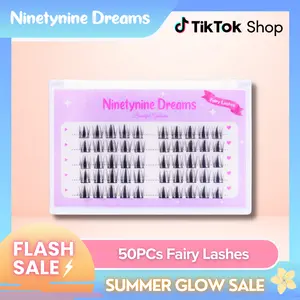 Ninetynine Dreams 50PCs Fairy Lashes | Lightweight Spiky Anime Manhua Douyin Lash Clusters — Ultra-Thin Band Waterproof Long-Lasting Reusable Pre-Mapped 10-13mm, C+ Curl Beginner Friendly Must-Have Makeup Essential False Individual Eyelashes