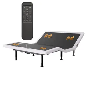 Adjustable Bed Frame Queen with Massage, Wireless Remote, Head Foot Incline, USB, Underbed Light Easy Assembly, Zero Gravity, Bedframe Basic with Quiet Motor