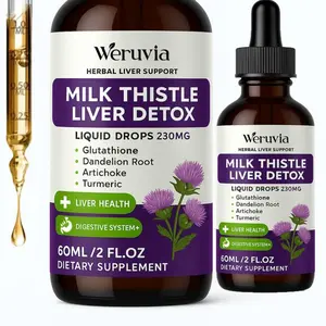 Liver Cleanse & Repair Liquid Drops – Milk Thistle Silymarin 230 mg with Dandelion Root, Turmeric, Glutathione – Antioxidant & Kidney Health Support – 2 fl oz
