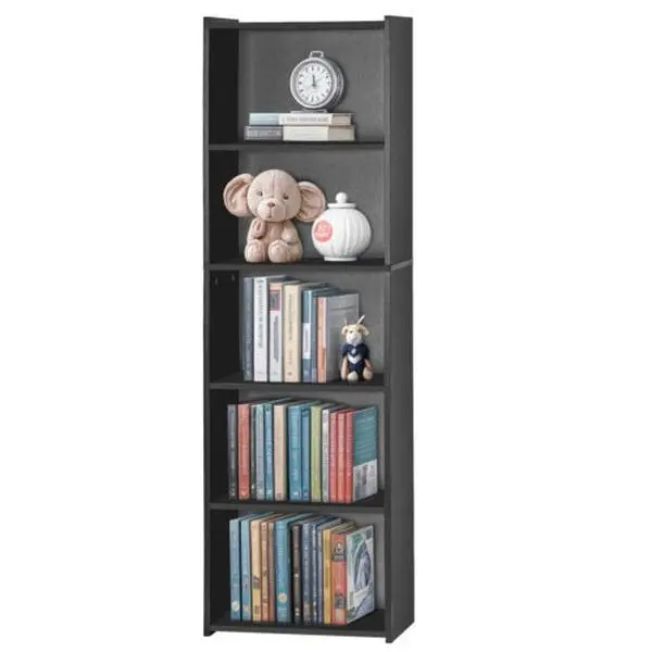 ZENSTYLE 5-Tier Open Back Cube Organizer Living Room Furniture - Retro Book Nook Bookshelf with Stable Wide Base, Home Library Storage Kit for Collectibles, Bedroom Toy Organization, Space Saving Furniture