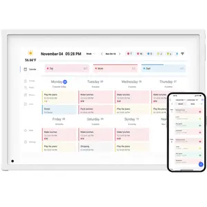 10.1 Inch Smart Digital Calendar Planner & Chore Chart, IPS HD Touchscreen Interactive Display for Family Schedules, Desk Stand Included - Share Photos/Videos
