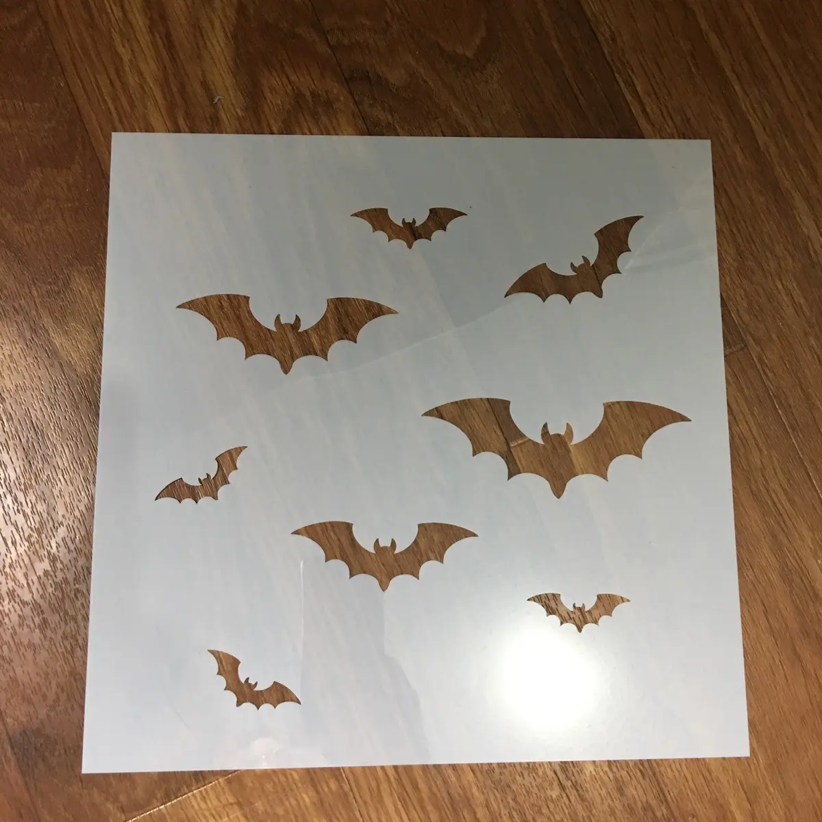 Bats reusable stencil for bleaching or fabric dye