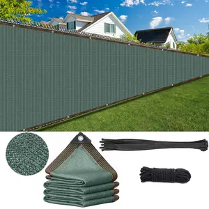 BTTO Outdoor Thermal Insulation Privacy Fence Screen 2x10M Dark Green Mesh Fencing Shade Cover with Grommets Heavy Duty Protective for Garden Yard Patio, 1 Pack