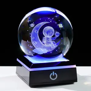 3D Laser Engraved Crystal Ball ( moon landing program astronaut )Valentine's Day gifts for kids, Galaxy, Solar System various patterns,Gifts for Women,Friendship,Birthday.Lover,Friends