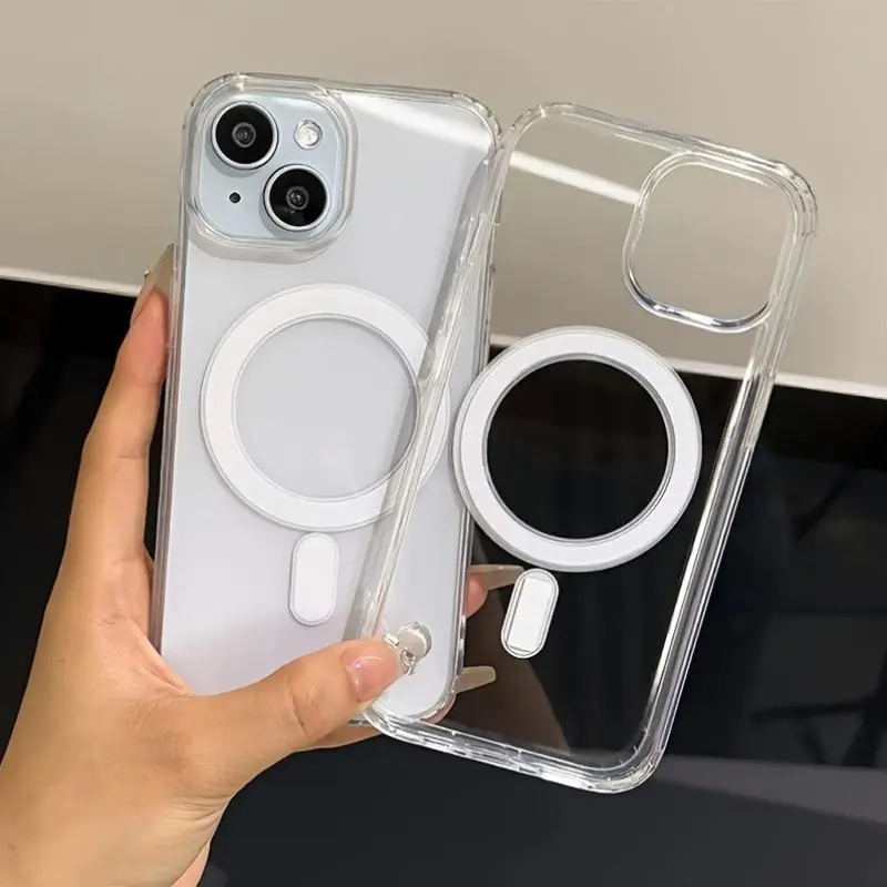 for iPhone 17/16/16E/15/14 Plus/13/12/11 Pro Max/X/XS/XSMAX, Transparent Phone Case with a Magnetic Wireless Charging Military Grade Drop Protection Shockproof Protective Cases, for Iphone 17 Pro Max