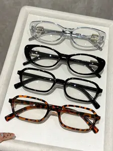 4pcs Cat Eye Fashion Trendy Frames Unisex Blue Light Blocking Glasses, Lightweight Frame, Comfortable Fit, Casual Style, Suitable for All Ages, Travel, Office, Reading