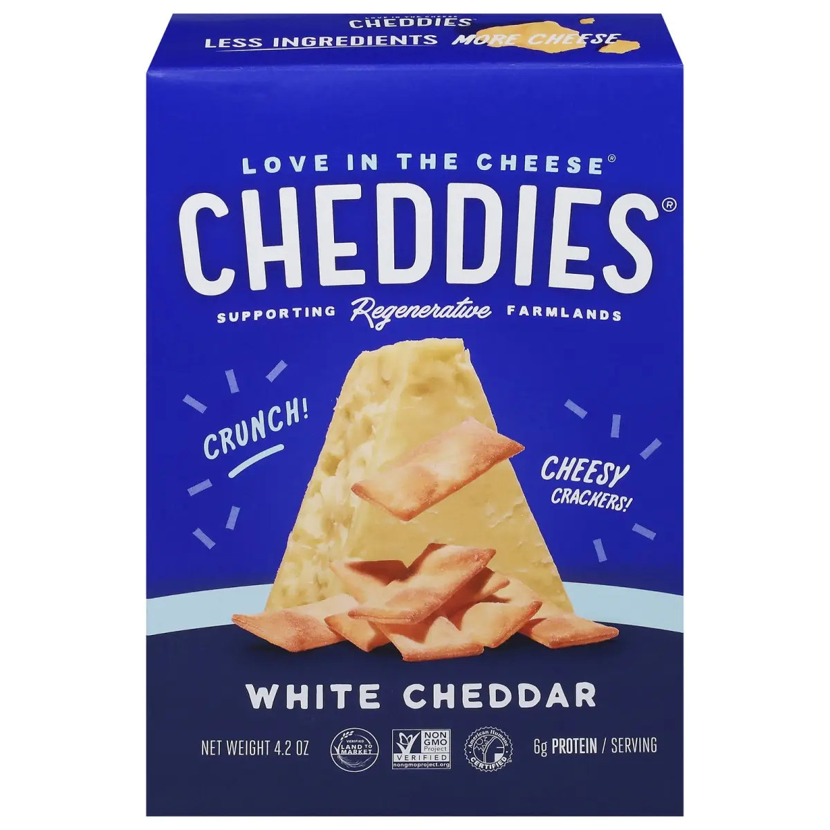 Cheddies White Cheddar Snack Crackers, 4.2 oz Each, Pack of 6