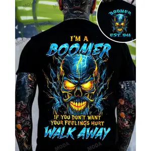 Crazymoda Boomer I'm A Boomer If You Don't Want Your Feelings Hurt  Year Skull T-shirt