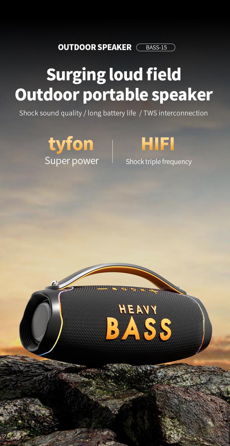 Upgraded Wireless Boombox with 360° Spatial Audio, Portable RGB Party Speaker with Carrying Strap, High Fidelity Sound for Outdoor Gatherings, Shocking Bass Cinema Quality Sound
