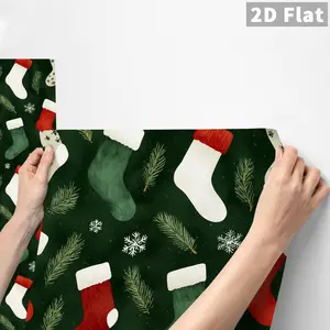 1PC QT Christmas Stocking Wall Sticker, Frosted PVC Peel & Stick Backsplash, Waterproof Oil-Proof Removable DIY Wall Decal