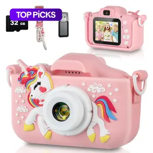Christmas gifts, Unicorn Pattern Selfie Digital Camera, Handheld Camera, Cute Video Recording Camera Toy with Memory Card, Perfect Gift Choice for Birthday & Holiday, Gift